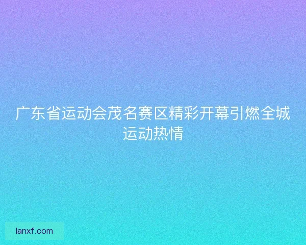 广东省运动会茂名赛区精彩开幕引燃全城运动热情 广东省运动会茂名赛区精彩开幕引燃全城运动热情
