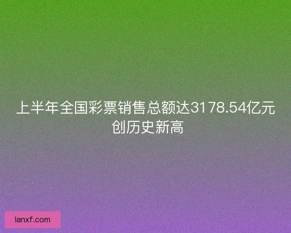 上半年全国彩票销售总额达3178.54亿元 创历史新高 上半年全国彩票销售总额达3178.54亿元 创历史新高